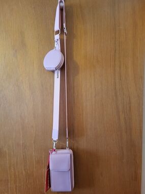 Montana West Light Pink Crossbody Phone Bag with Coin Pouch